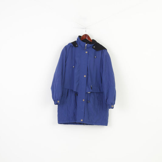 Laura Lebek Woman 44 XL Jacket Blue Full Zipper Gore-Tex Padded Hood Vintage Top