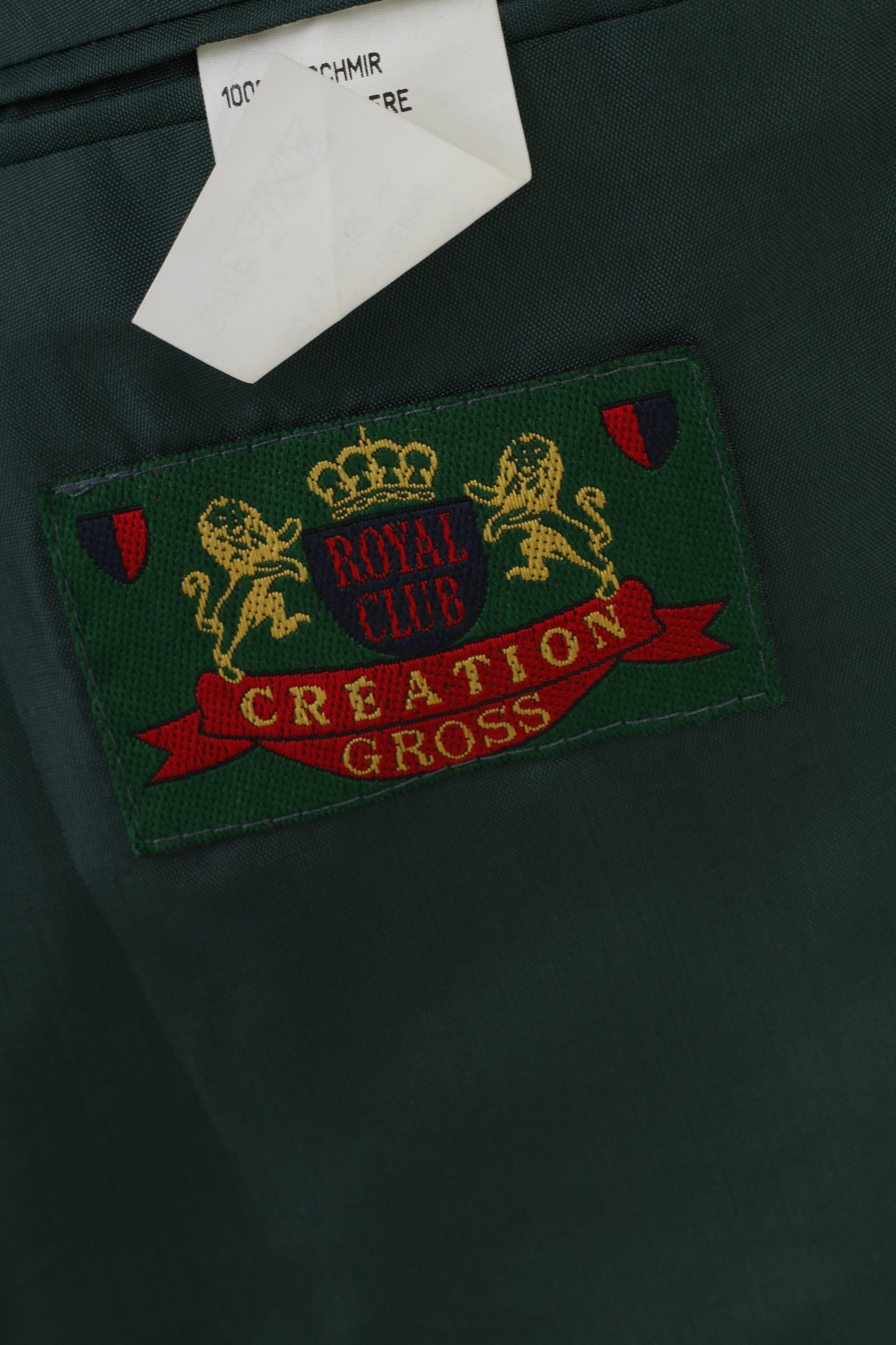 Creation Gross Men 42 Blazer Green Royal Club 100% Caschmere Vintage Single Breasted Gaenslen Volter Jacket