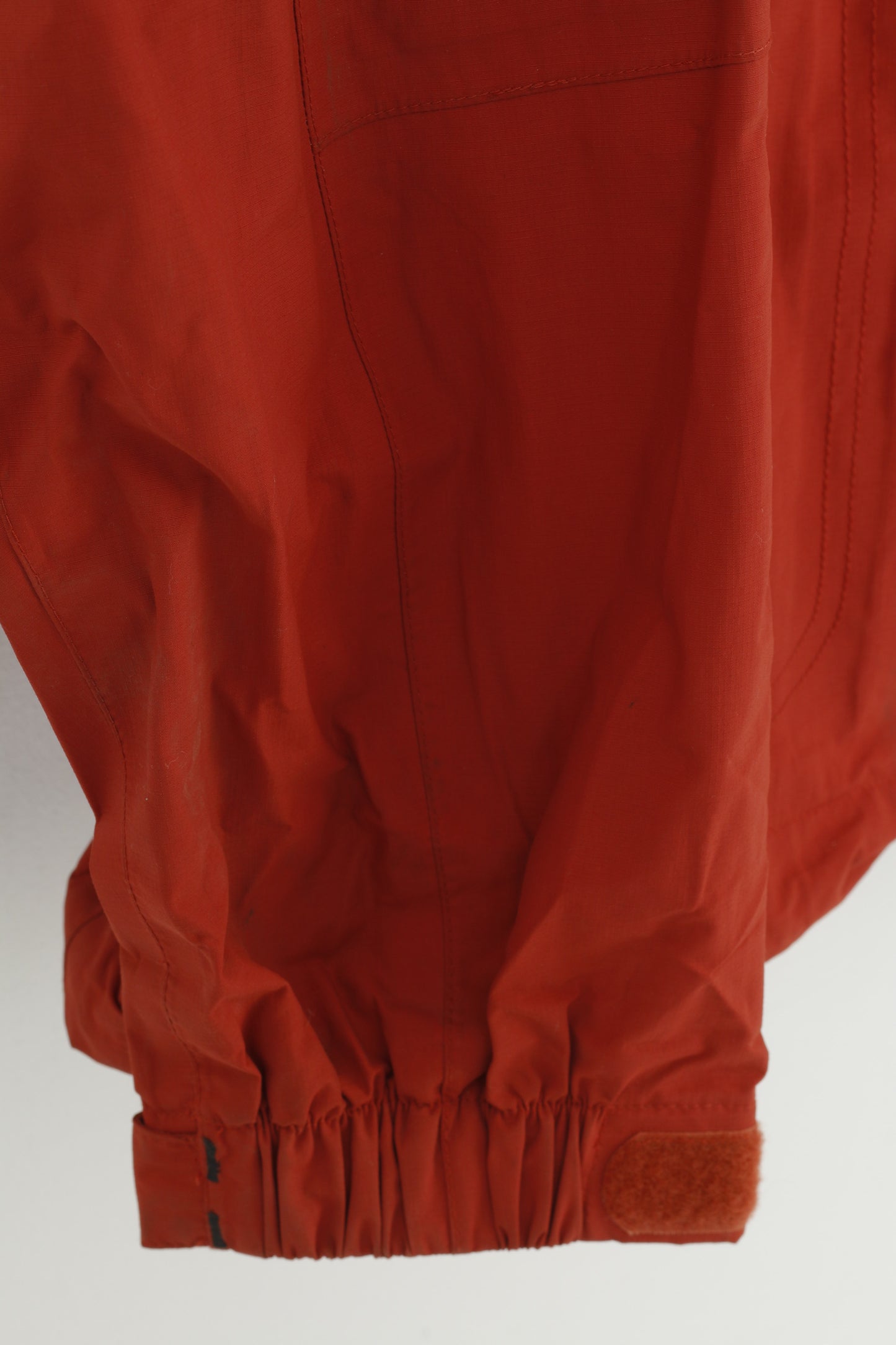 Timberland Woman L Jacket Orange Full Zipper Nylon Vintage Sport Hood Pockets Top