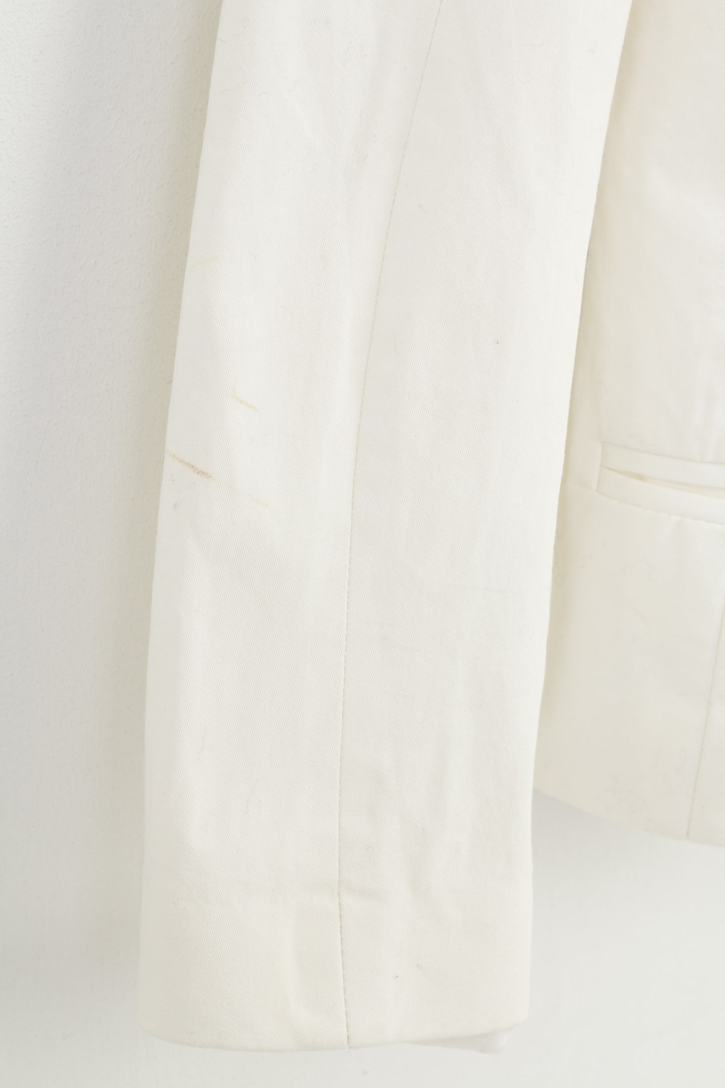 Elisabetta Franchi Woman 42 S Jacket White Shoulder Blazer Pads Decorations Vintage Cotton Top
