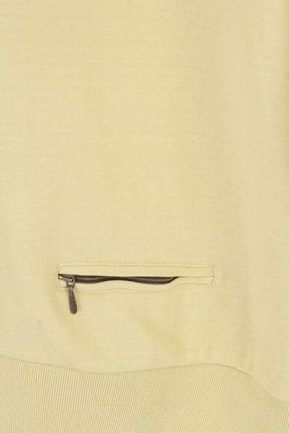 Adidas Men M Sweatshirt Yellow Nylon 90s 3 Stripes Vintage Sport Full Zipper Top