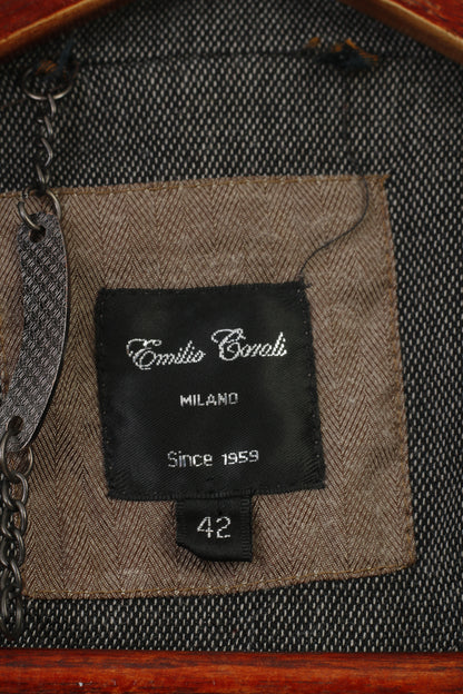 Emilio Corali Woman 42 L Jacket Brown Breasted Shoulder Pads Vintage Blazer Milano Vintage Top