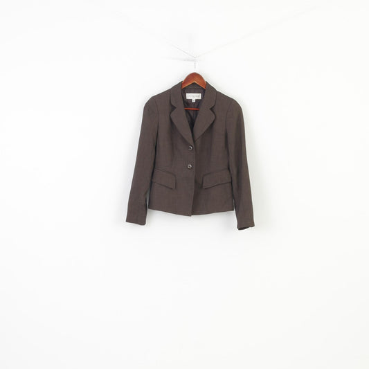 Jones New York Suit Woman 4 Jacket Brown Brasted Collar Petite Vintage Bottoms Blazer Top 