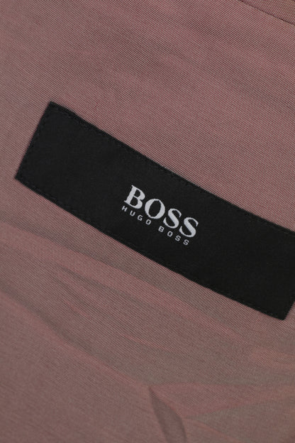 Hugo Boss Men 52 42 Blazer Charcoal Vintage Wool Stretch Single Breasted  Jacket