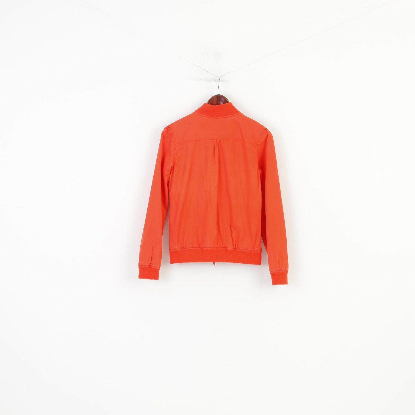 Troll Women M Jacket Orange Cotton Full Zipper Collar Vintage Top
