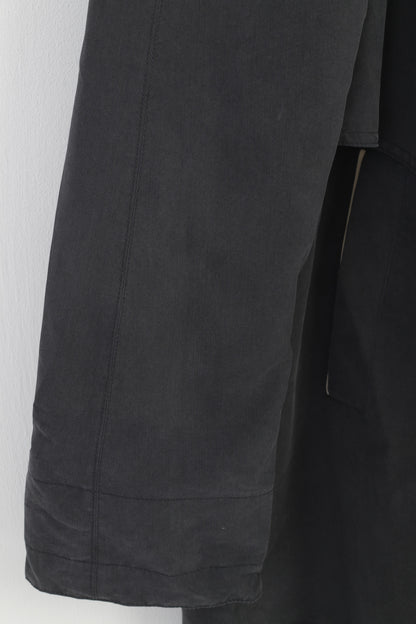 Laura Lebek Women 8 M Jacket Full Zipper Charcoal Shoulder Pads Vintage Decoration Bottoms Top