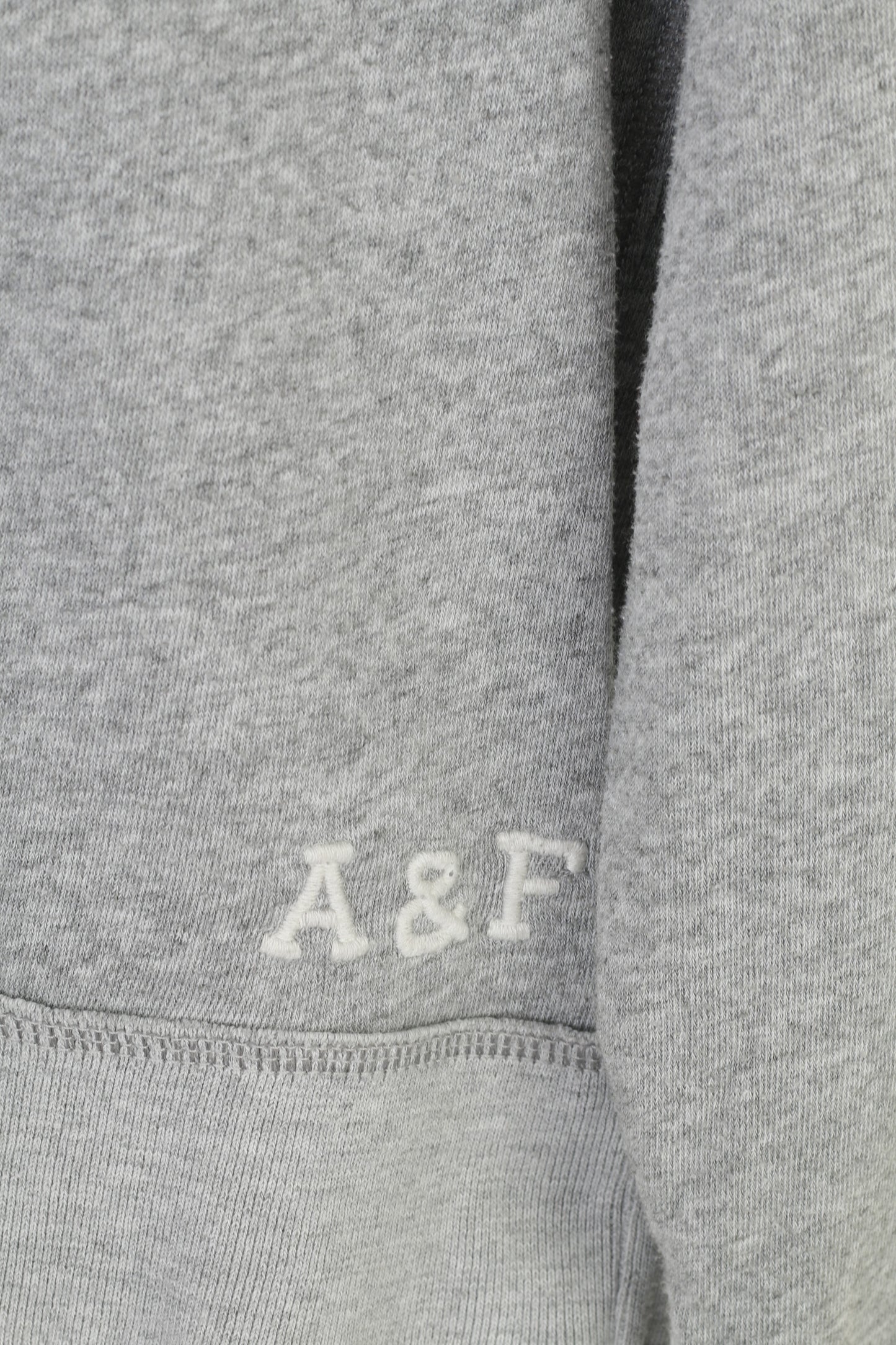 Abercrombie & Fitch Men S Sweatshirt Grey Muscle Cotton Crew Neck Embroidered Vintage Top