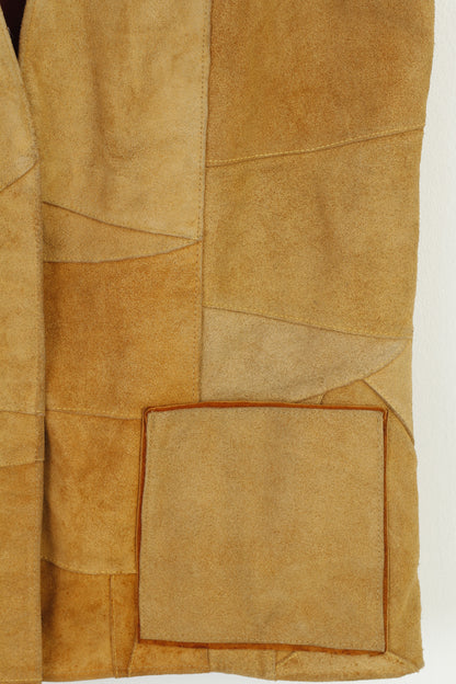 Vintage Men S Leather Vest Open Front Brown Vintage Sleevelees Pockets Top