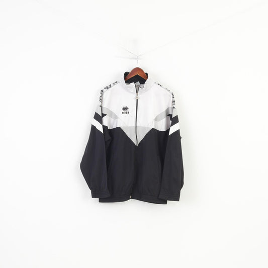 Errea Men 2XL Sweatshirt Full Zipper Sportswear  Grey Black White Top