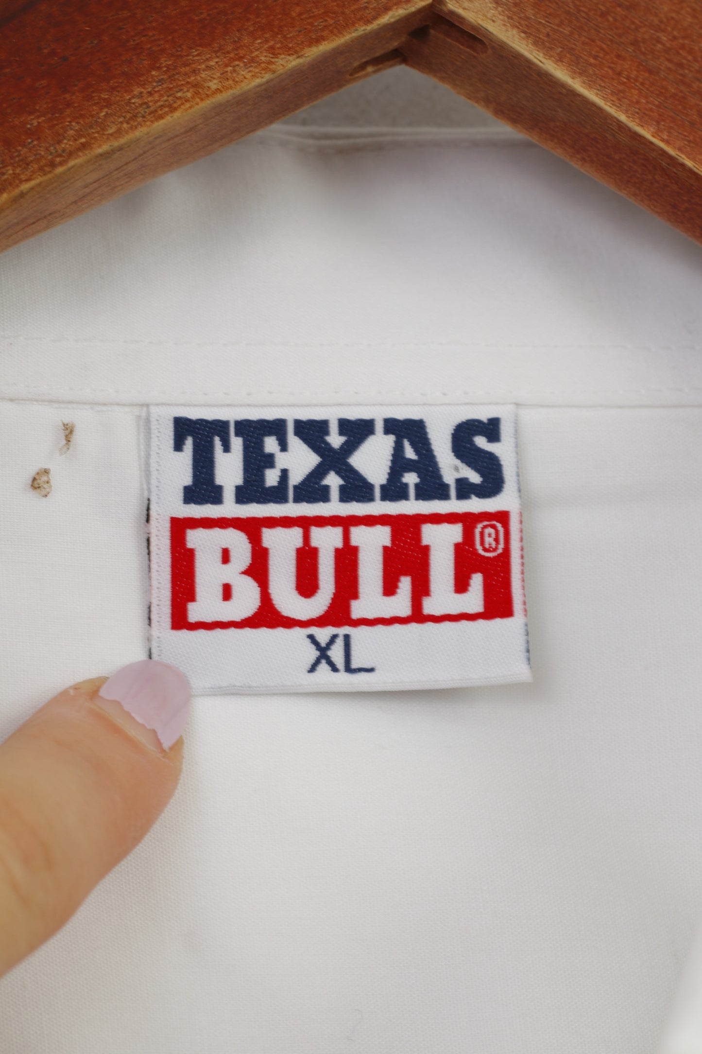 Texas Bull Men XL Casual Shirt White Ice Hockey Cotton Tipper Klub Ehc Visp Long Sleeve Top