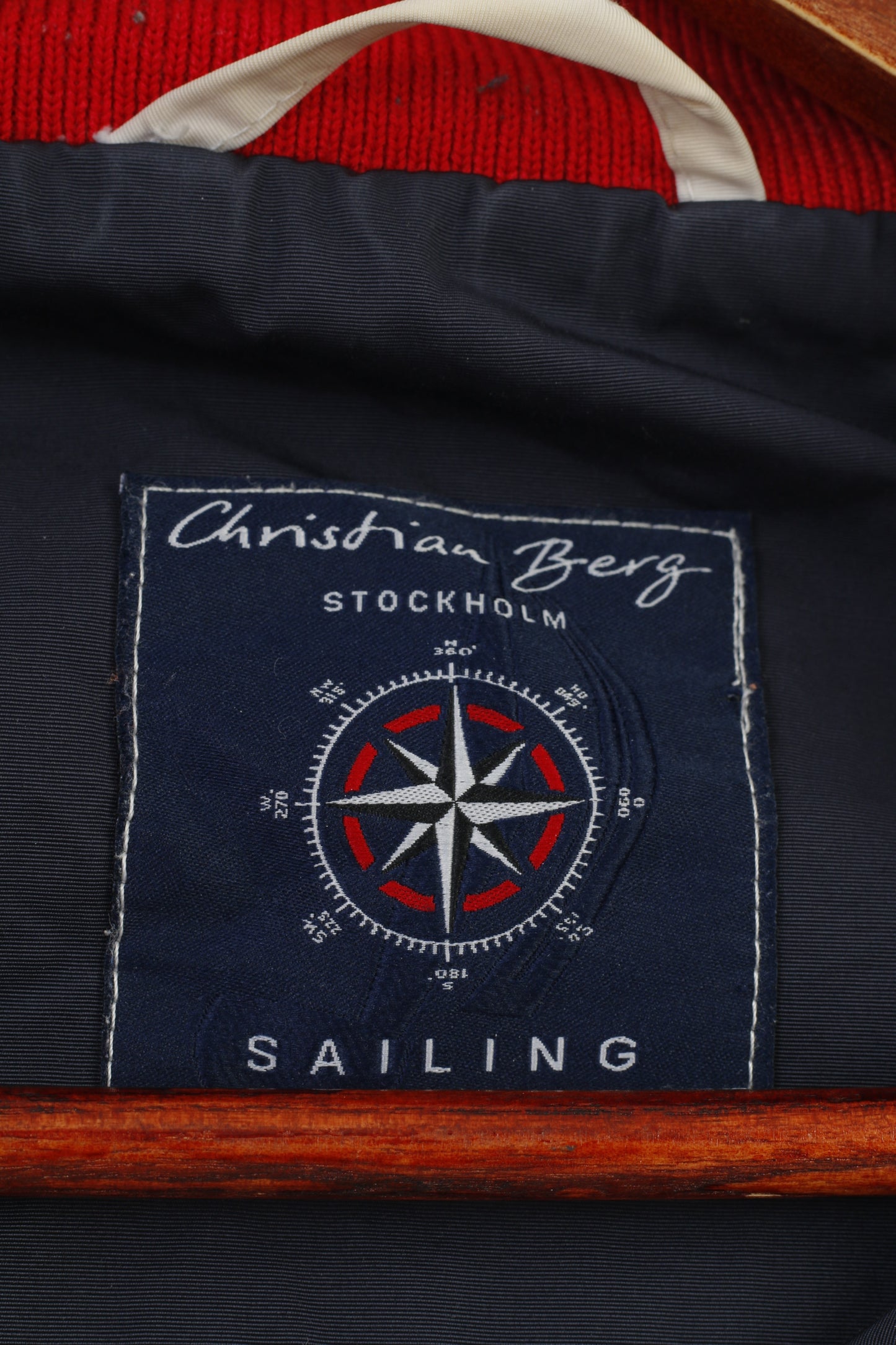 Christian Berg Men 40 M Jacket Blue Nylon Waterproof Lightweight Sailing Cup Full Zipper Vintage Top