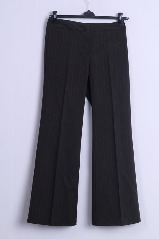 United Colors Of Benetton Womens 40 S Trousers Brown Striped Elegant  Pants
