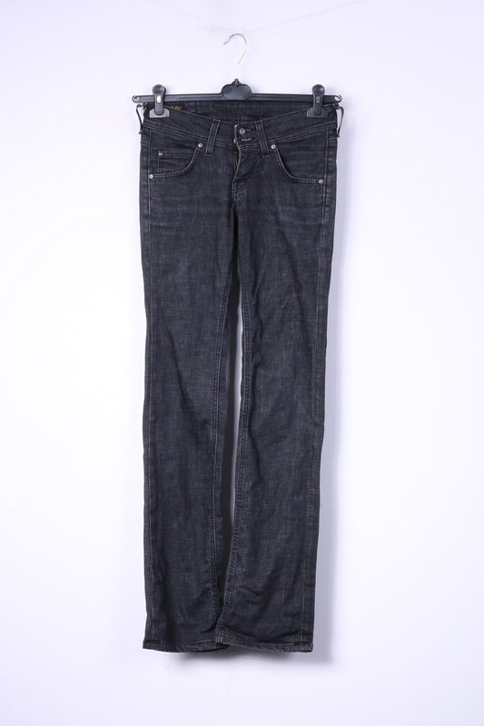 Lee Womens W26 L33 Trousers Jeans Black Cotton Denim Skinny Stretch Pants