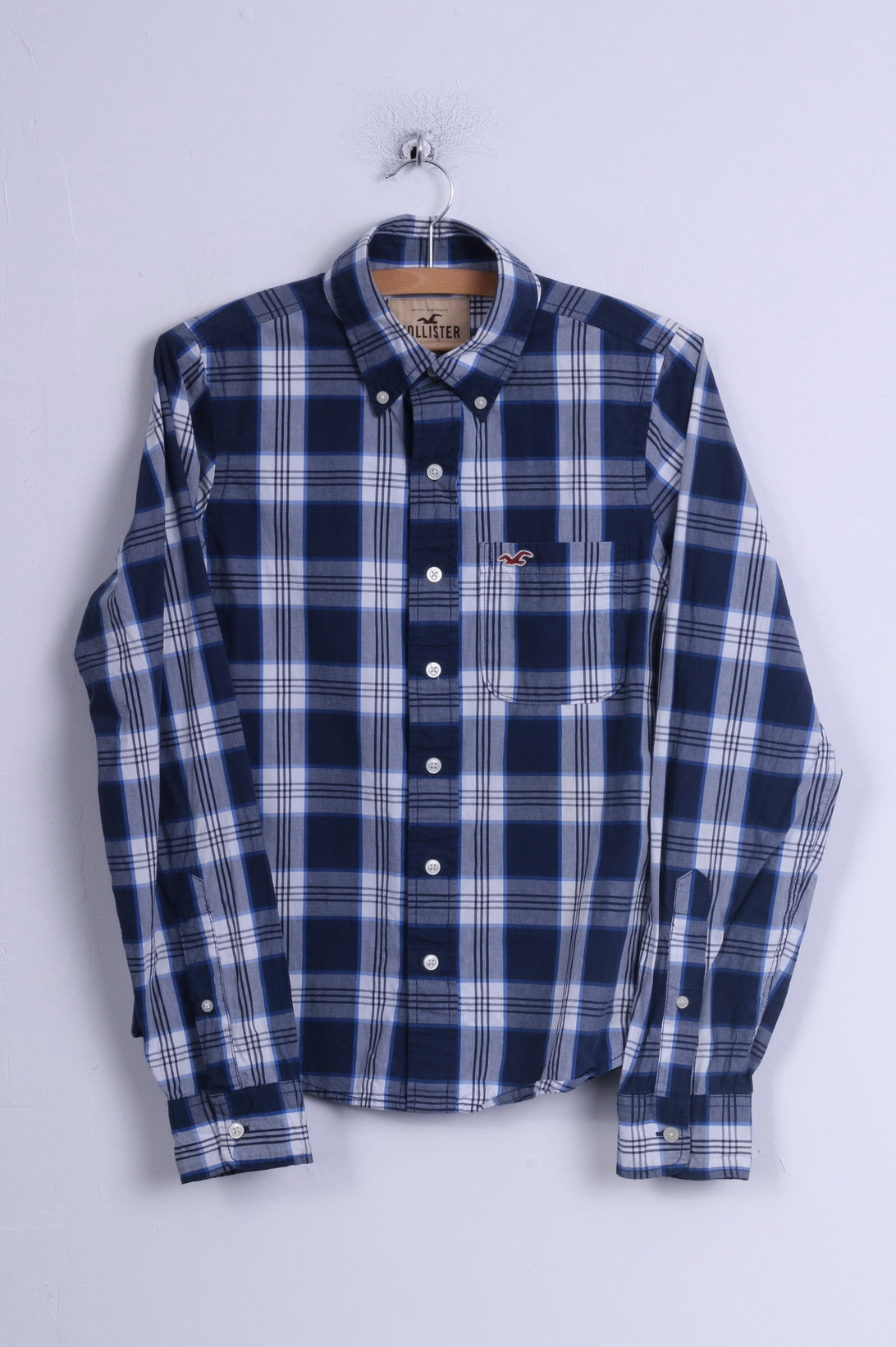 Hollister Check Flannel Shirt In Navy/turquoise in Blue for Men