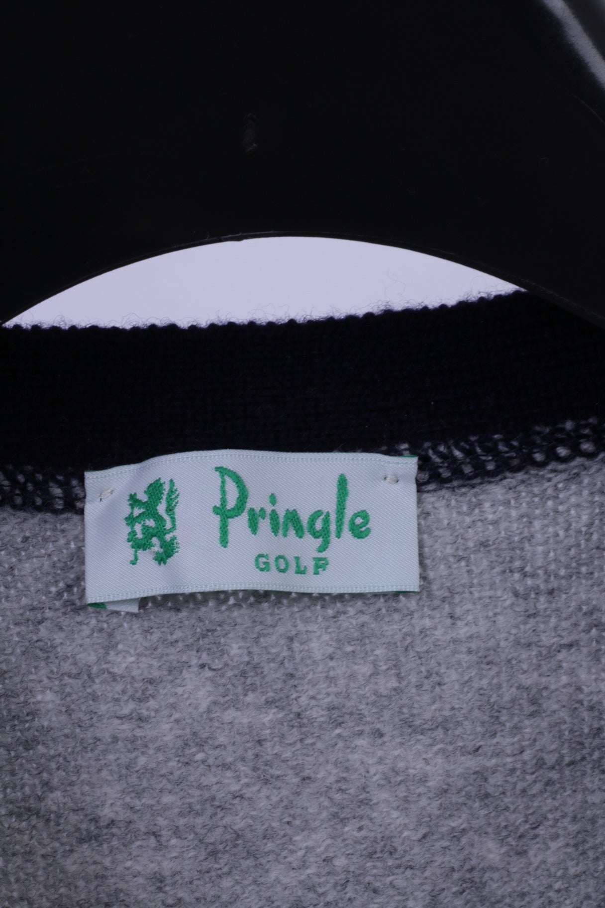 Pringle Golf Men M (S) Vest Blue Grey Wool V Neck Plain Vintage Bodywarmer