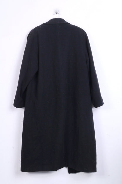 ZETA Womens 14/40 L Coat Double Breasted Wool Black - RetrospectClothes