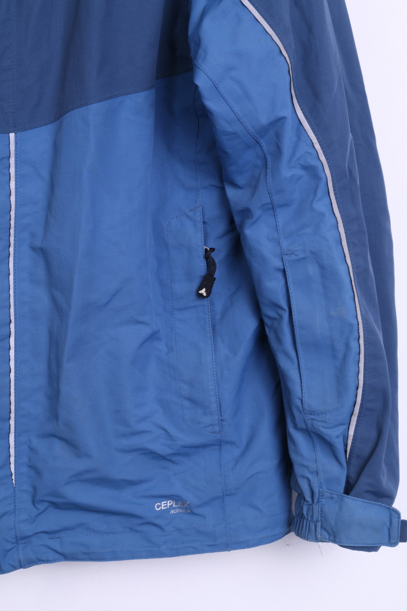 Vaude Womens M Waterproof Jacket Hood Blue Windproof Sport Top - RetrospectClothes