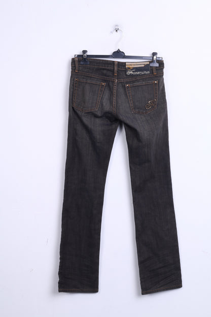 Fracomina Womens Trousers M Denim Cotton Dark Grey Jeans - RetrospectClothes