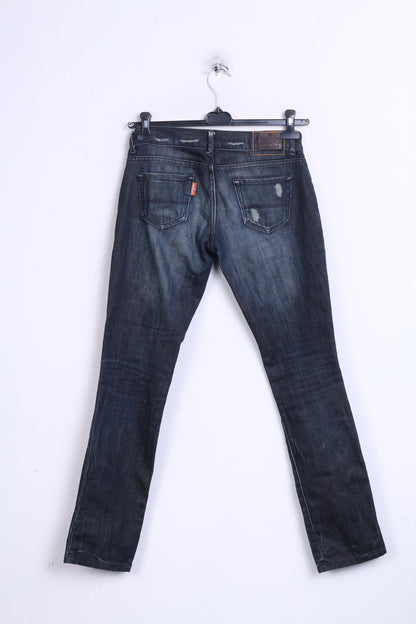 Superdry Womens W27 L32 Trousers Jeans Denim Cotton Navy