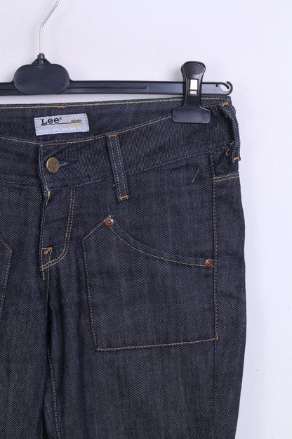Lee Womens W26 L33 Trousers Cotton Denim Navy Jeans - RetrospectClothes