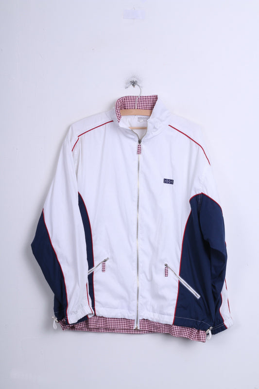 LOGO Sportswear Mens 42 XL Track Top Jacket White Sport - RetrospectClothes