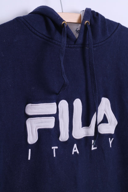FILA Italy Mens XL Vest Blouse Navy Cotton Hoodie Top