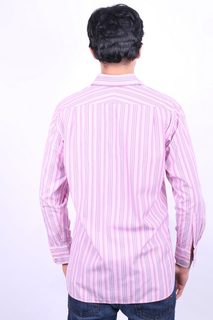 Thomas Pink Jermyn Street Mens 15 33.5 M Casual Shirt Pink Striped Cotton - RetrospectClothes