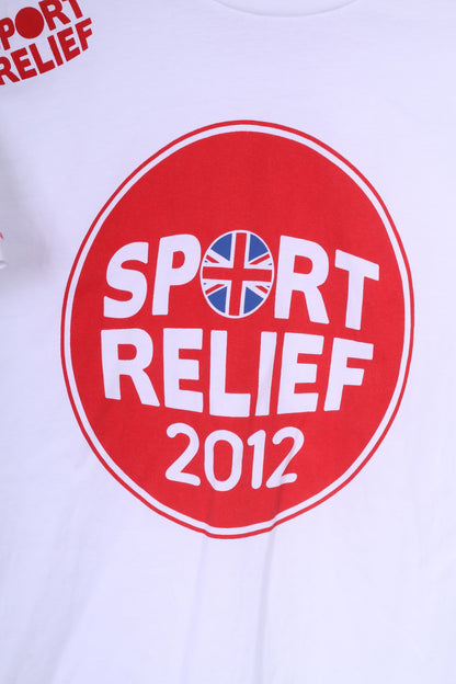 Sport Relief 2012 Boys 13 Yrs Graphic Shirt White Cotton