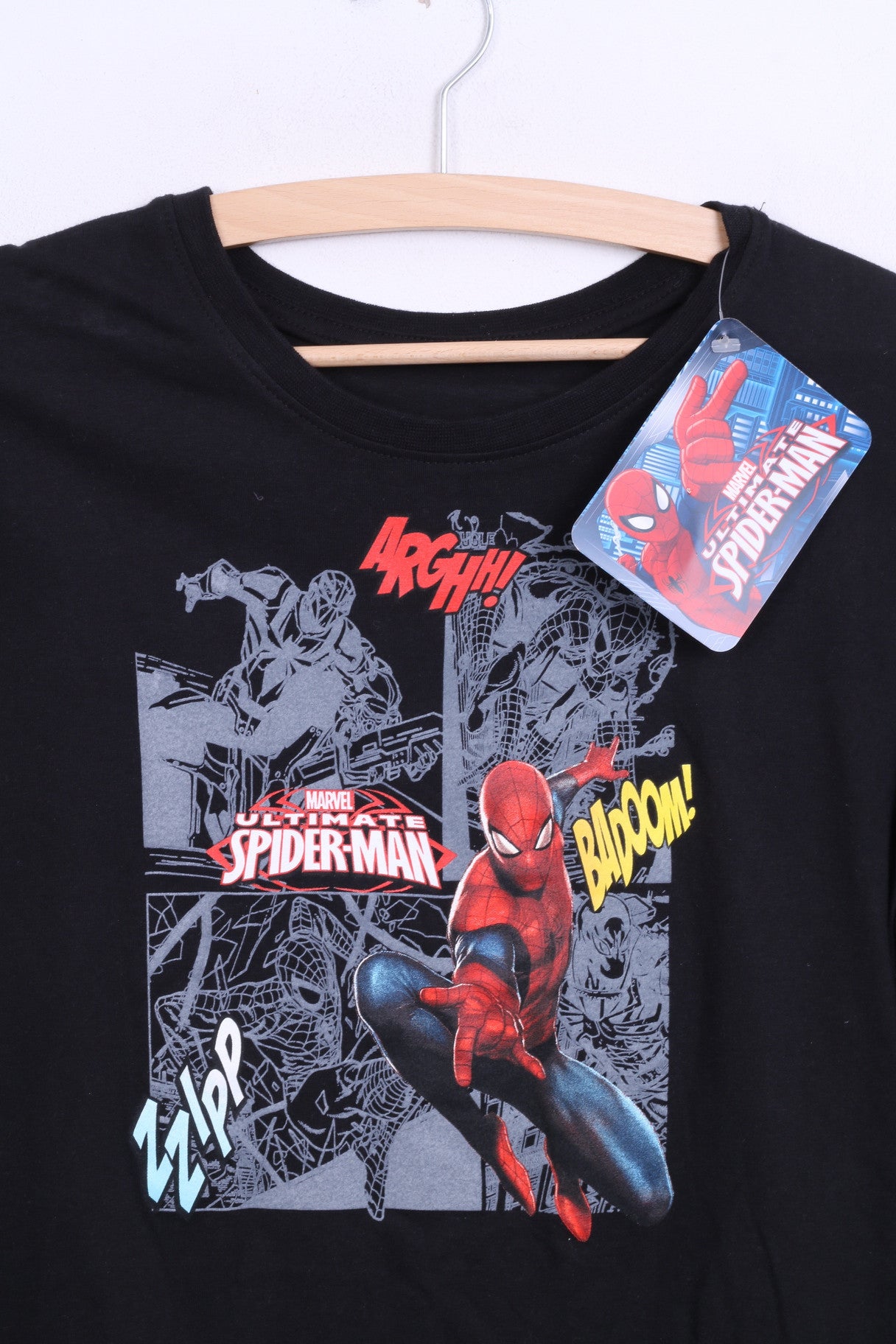 New MARVEL Spider-Man Mens 170-176 Shirt Black Long Sleeve - RetrospectClothes