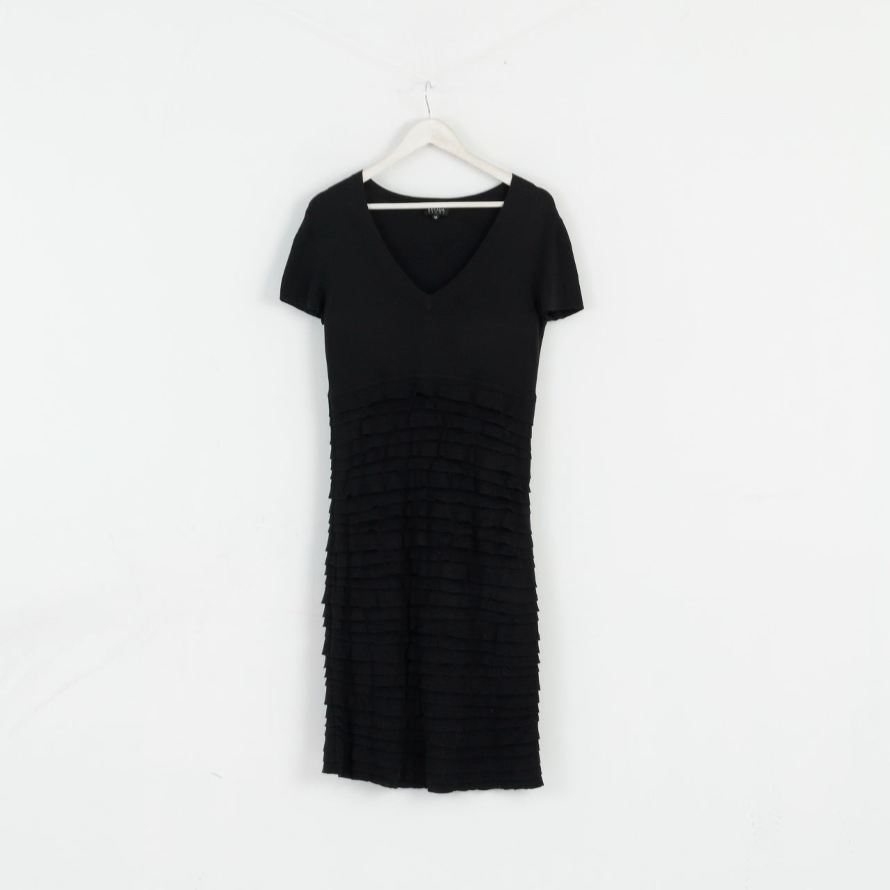 ESCADA Sport Women M Dress Black Viscose Cotton Blend Midi Flounces –  Retrospect Clothes