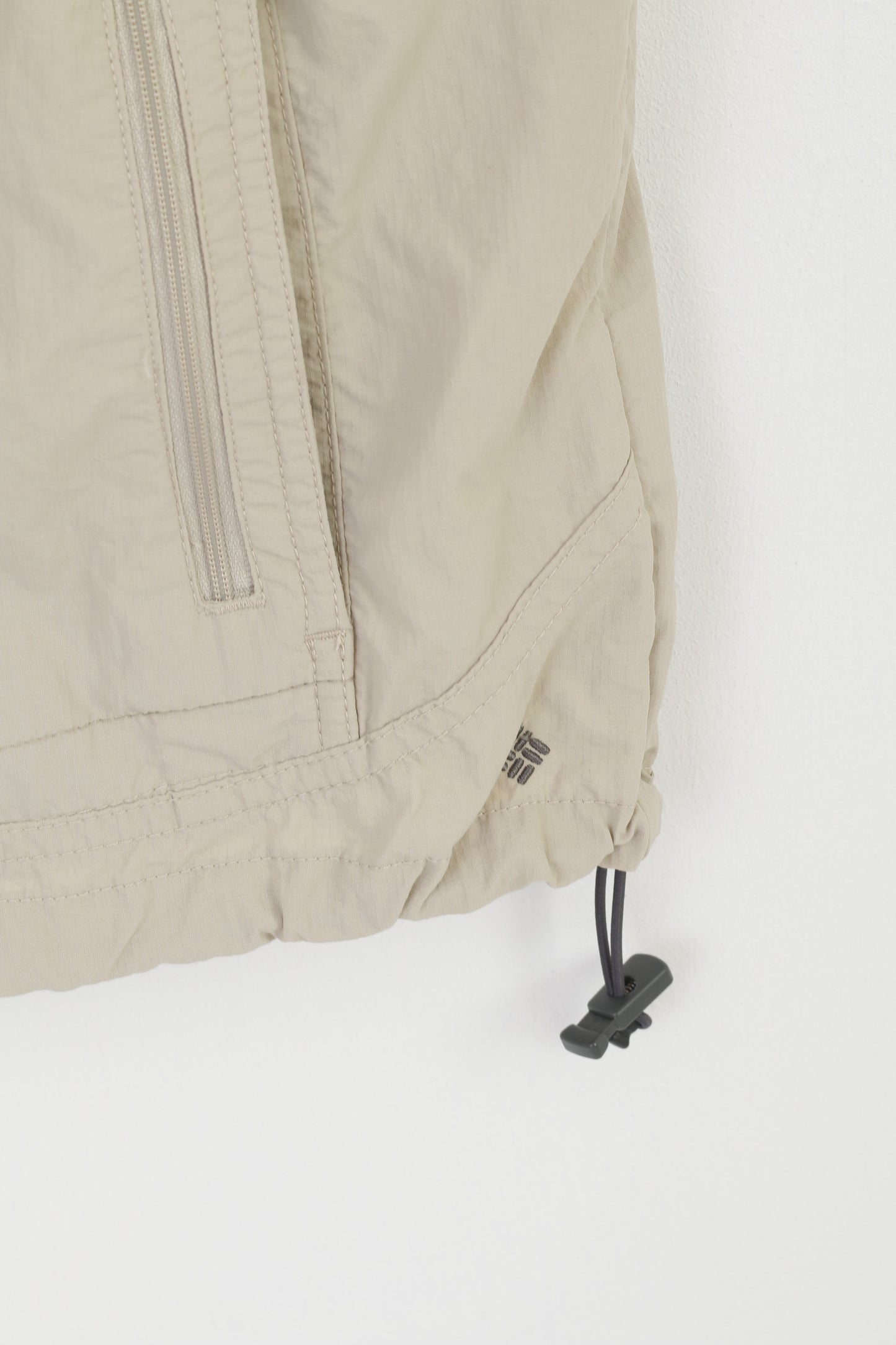 Columbia Sportswear Company Men M Vest Beige Fit Outdoor Nylon Zip Up Gilet