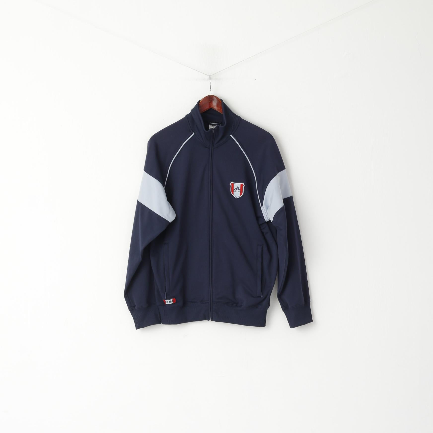 Adidas Men M 174 Sweatshirt Navy Athletic Training Full Zipper Sportsw