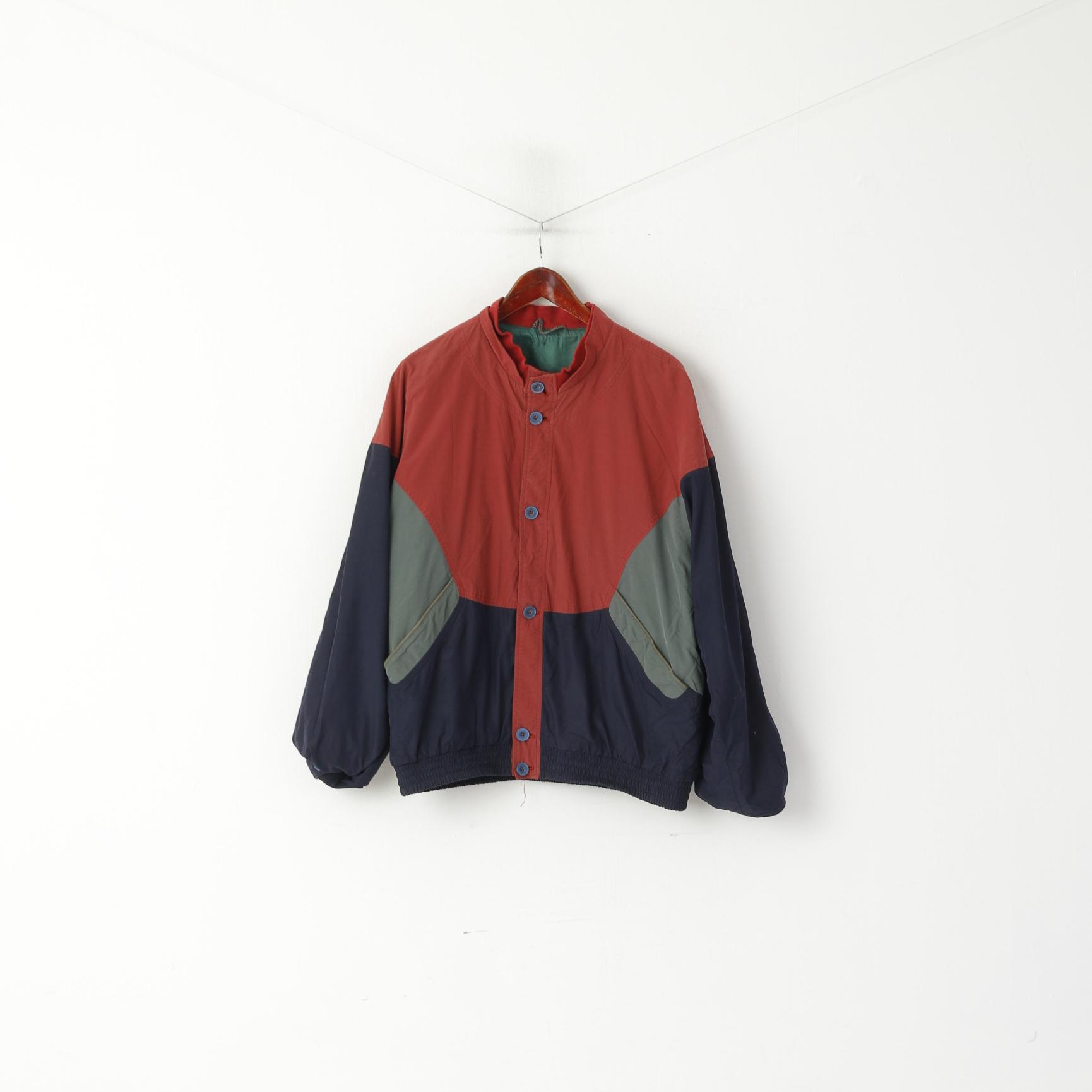 Daniel Hechter Men 54 L Bomber Jacket Navy Vintage Nylon Buttoned 