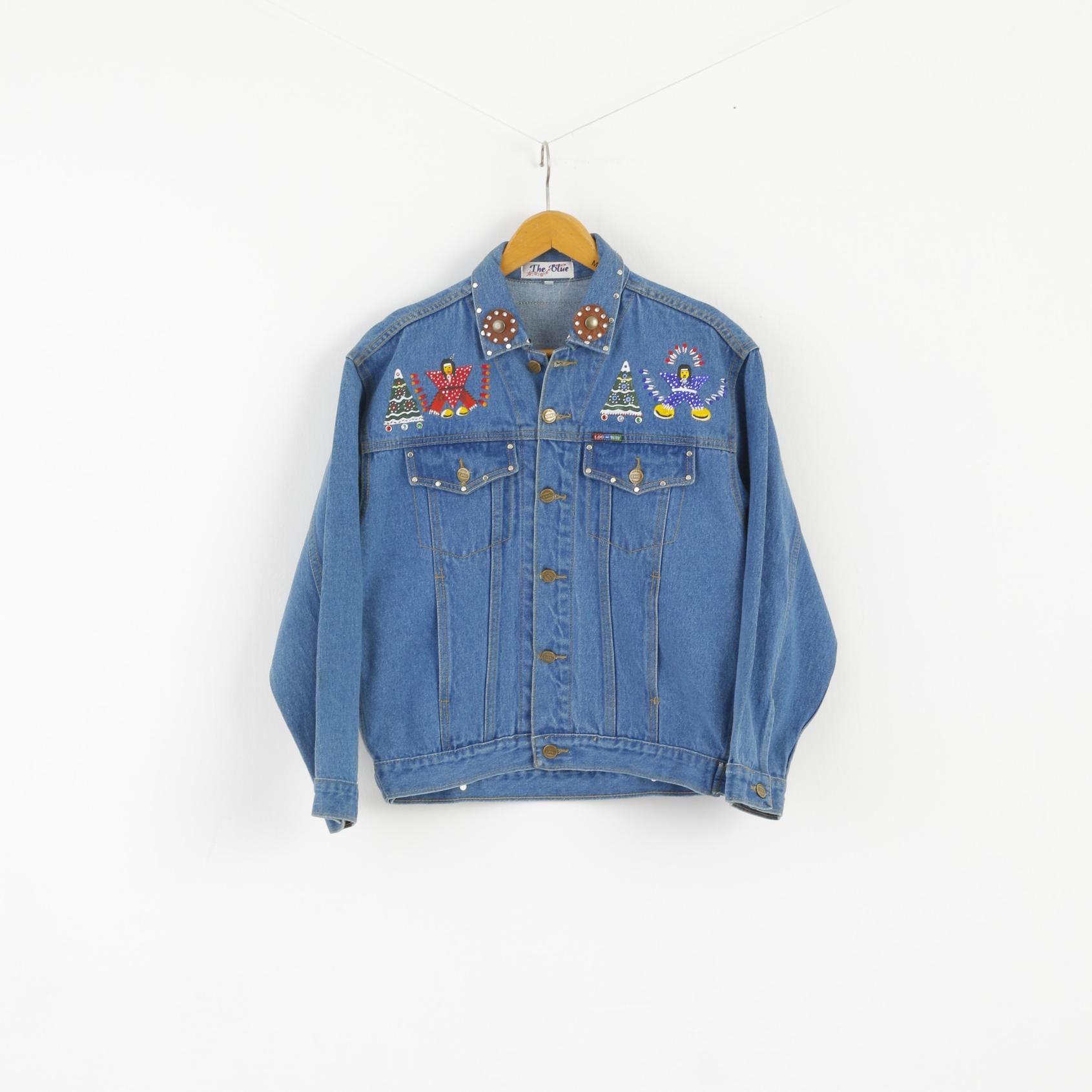 Denim jacket with indian on sale embroidery