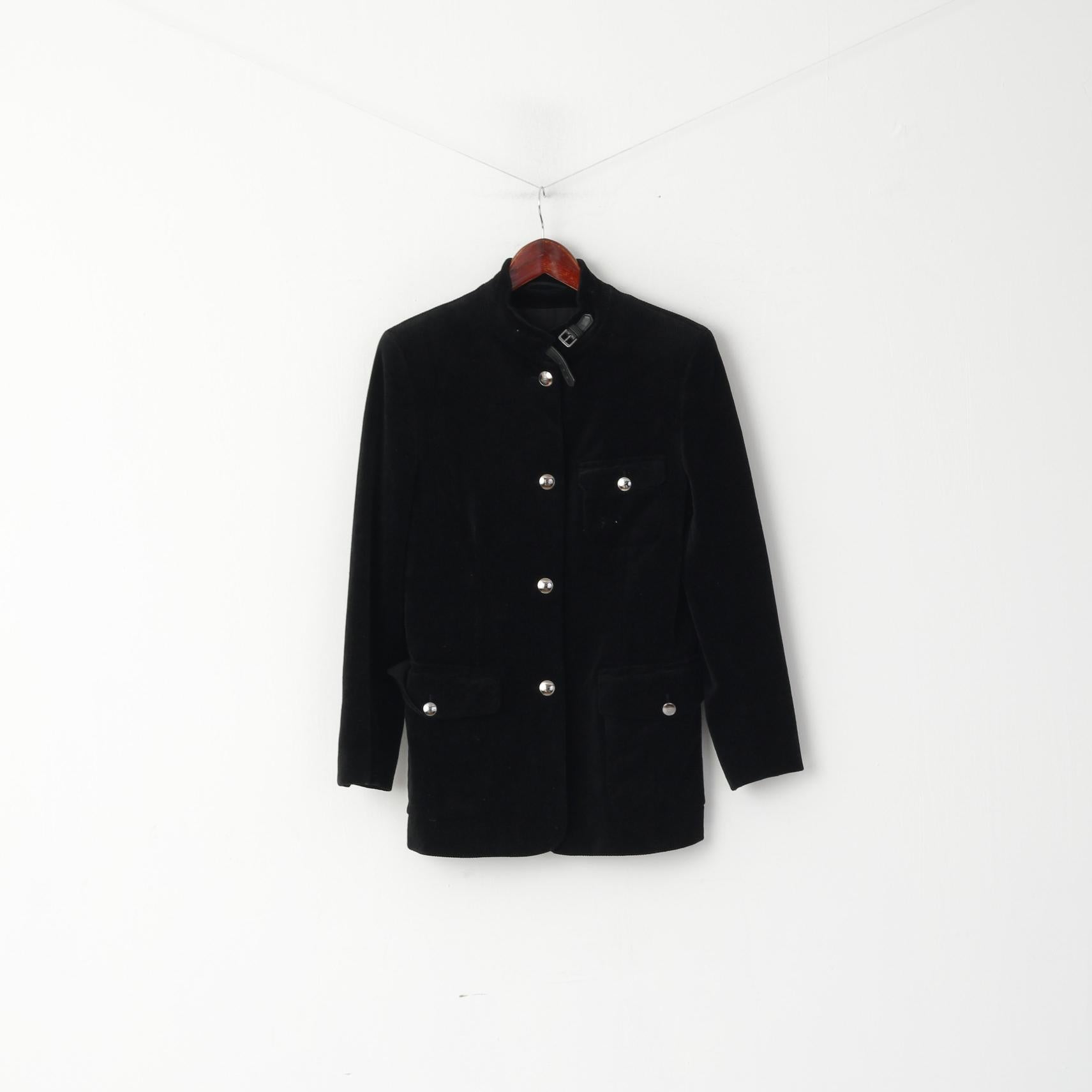 Escada Sport Women 40 M Jacket Black Corduroy Single Breasted Stand Up –  Retrospect Clothes