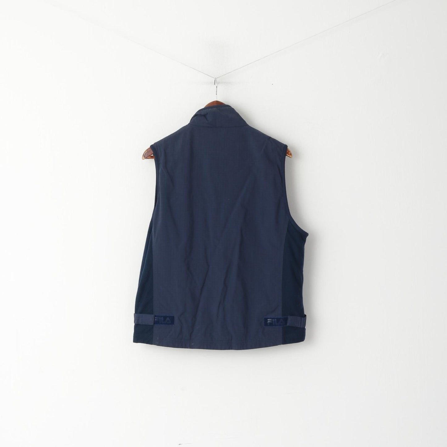 Fila Men S Waistcoat Navy Sport Zip Up Nylon Vest Outdoor Sleeveless Top