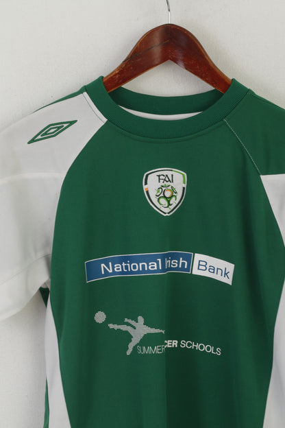 Umbro Youth XLB 12-14 Age Shirt Green FAI Ireland Football Gerrard 8 Jersey Top