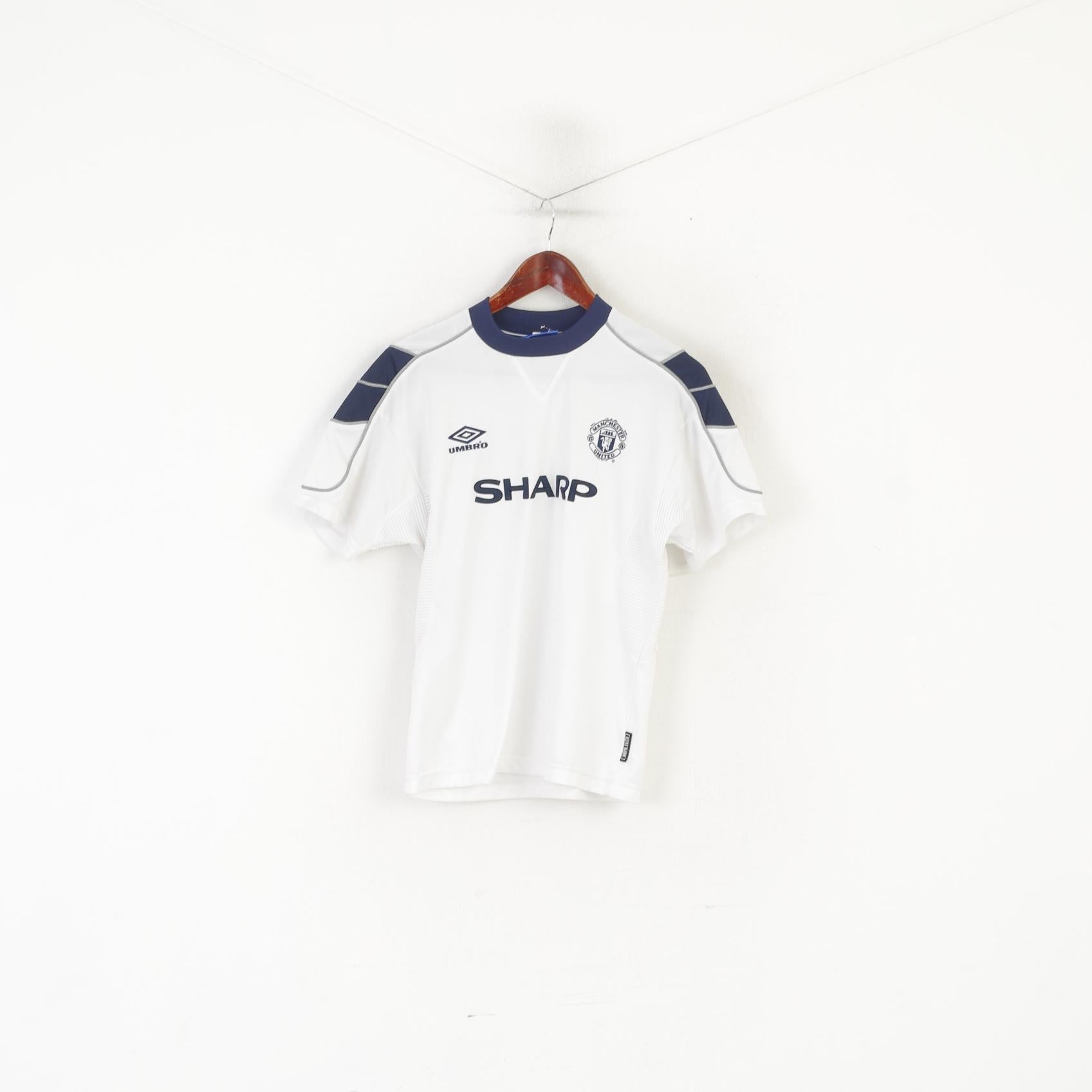 Umbro Manchester United Boys 152-158 Shirt White Vapa Tech Football Je
