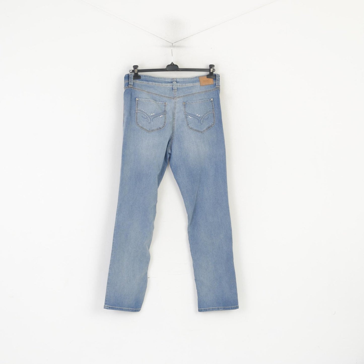 MAC Jeans Women 32 Jeans Trousers Blue Cotton Straight Leg High Waist