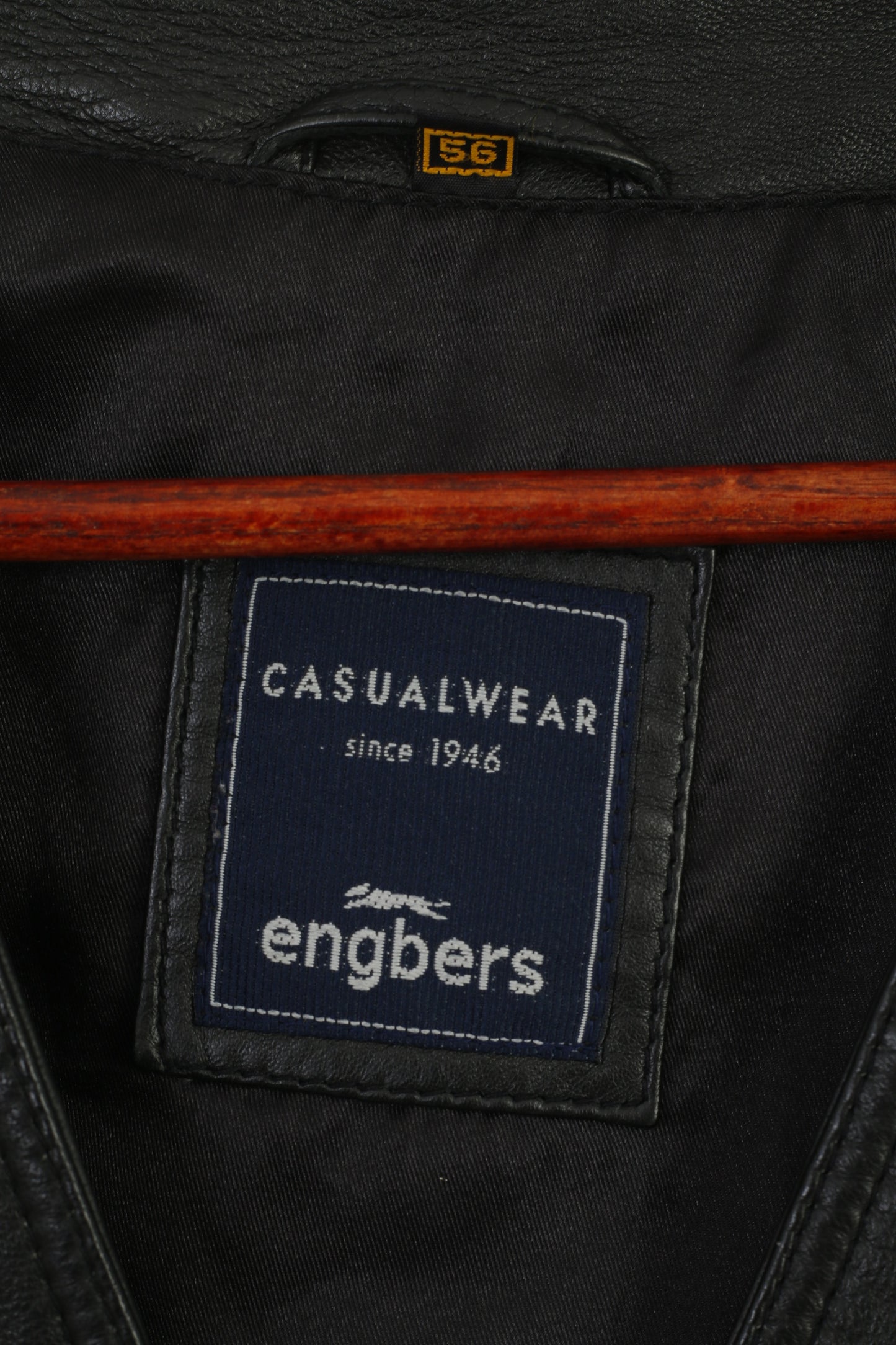 Engbers Men 56 XL Waistcoat Black Soft Leather Casual Wear Pockets Western Vest