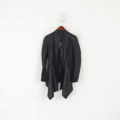 Gipsy by Mauritius Women S Jacket Overlay Black Leather Boho Acymetric Top
