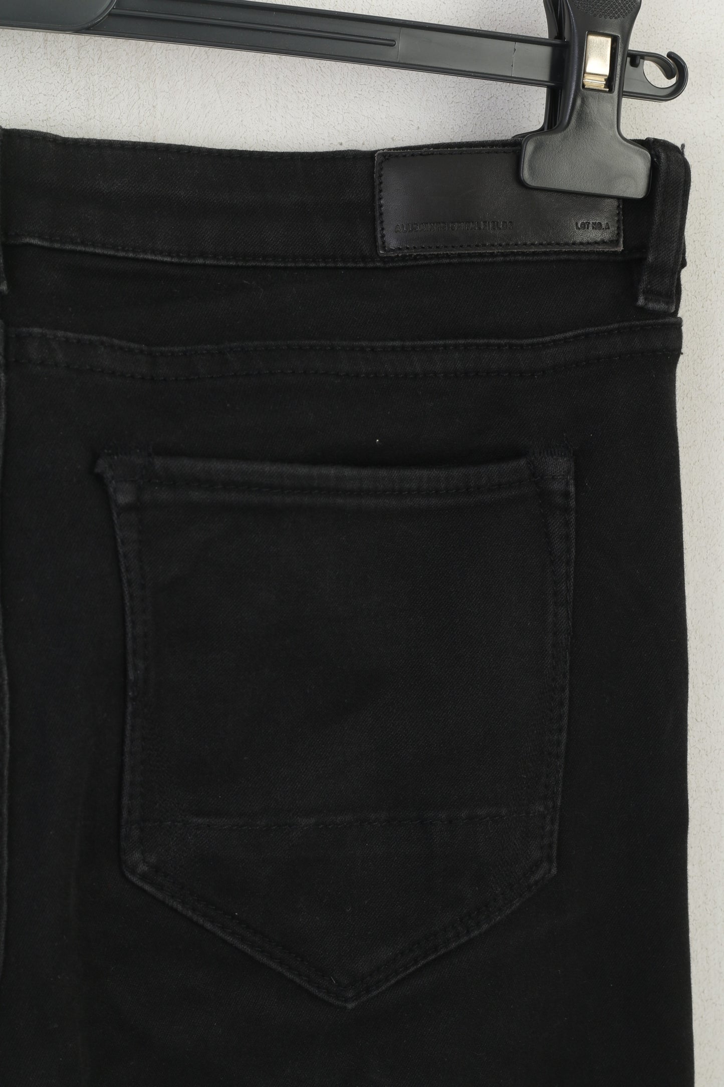 AllSaints Women 31 Jeans Trousers Black Cotton Skinny Stretch Roseport Ashby Pants