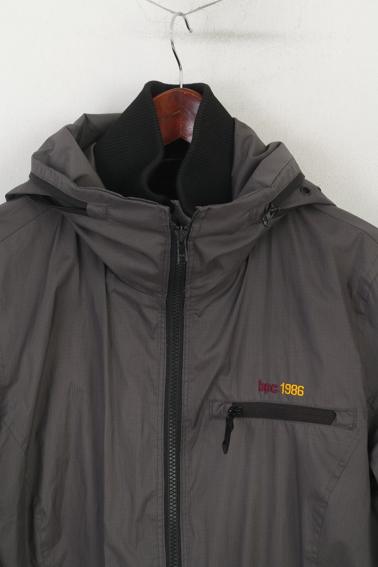Bonprix Women 42 16 Jacket Gray Outdoor Hooded Full Zip Adventure Top