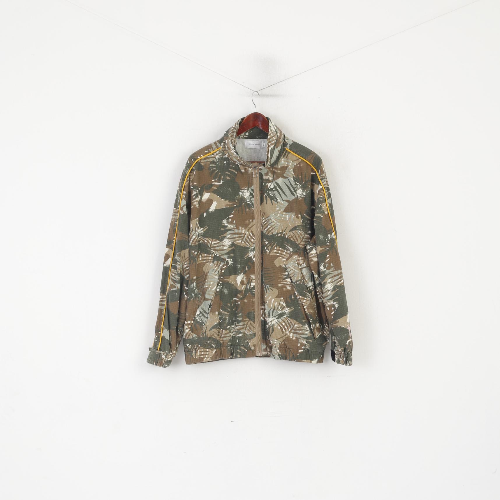 Unitemind Men XL Jacket Green Moro Bomber Full Zipper Lightweight Top