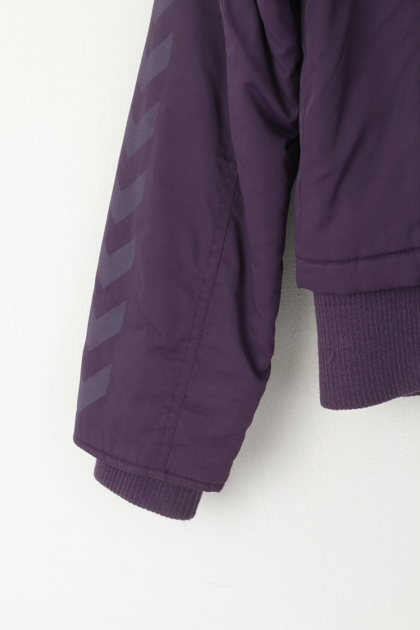 Hummel Youth Girls 176 Jacket Purple Nylon Waterproof Full Zipper Lined Bomber Top