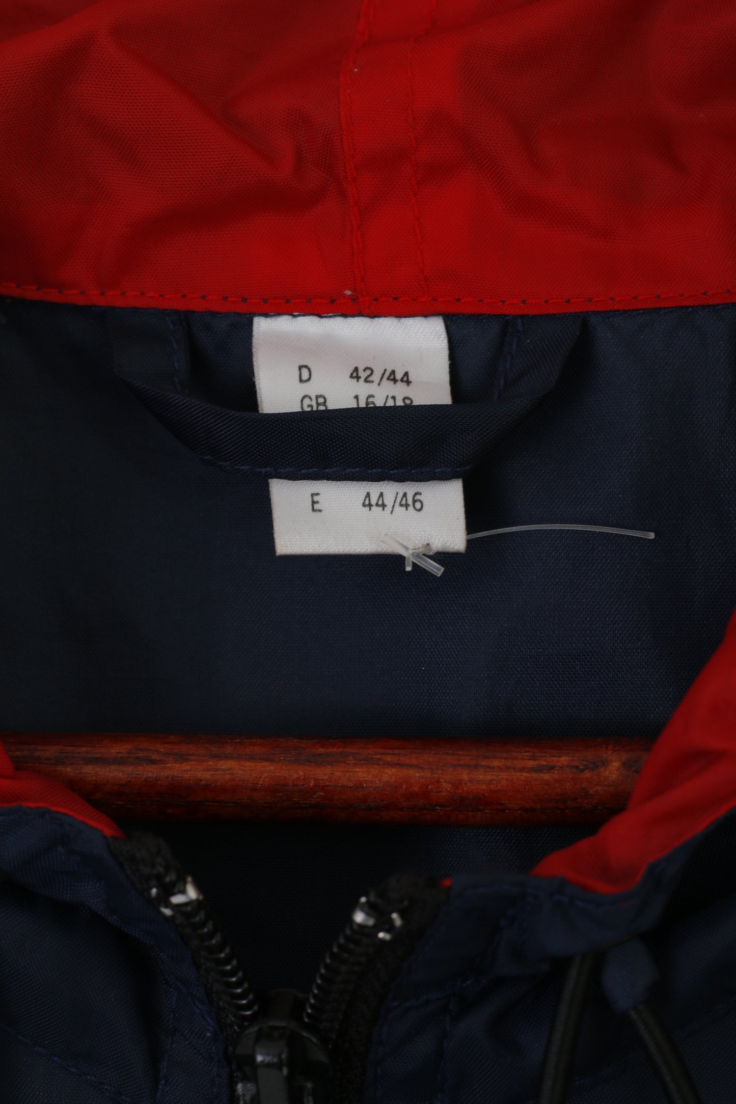 Active Outerwear Women 16/18 XL Jacket Navy Nylon Hooded Zip Up Vintage Top