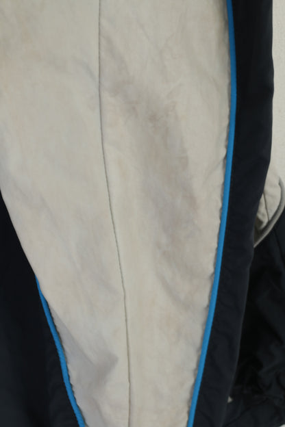 Asics Women 16 42 XL Jacket Navy Run Activewear Full Zipper Detachable Sleeves Top