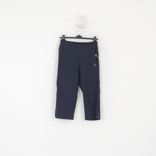 Adidas Women S Capri Pants Navy Vintage Nylon Sportswear Fitness Trousers