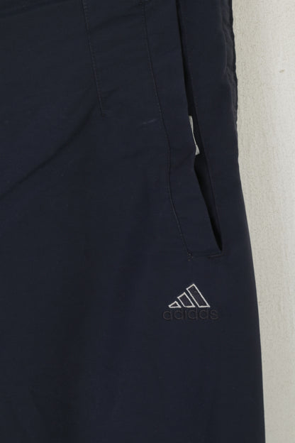 Adidas Women S Capri Pants Navy Vintage Nylon Sportswear Fitness Trousers