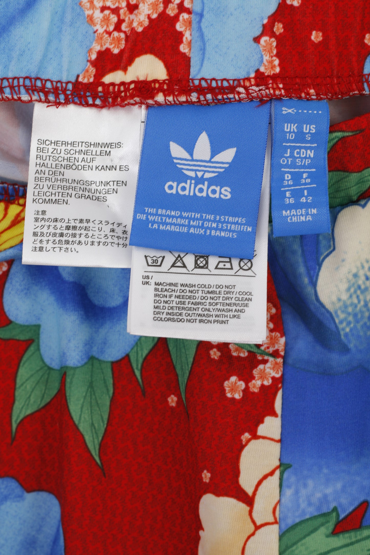 Adidas Women 10 S Leggings Multicoloured Floral Print Sportswear Gym Run